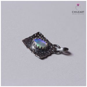 Opal z Etiopii i srebro fakturowane - wisiorek 2849 - ChileArt